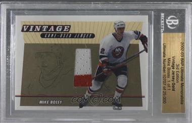 2002-03 In the Game Be A Player Ultimate Memorabilia 3rd Edition - Vintage Game-Used Jersey - Gold #MIBO - Mike Bossy /1 [BGS Encased]