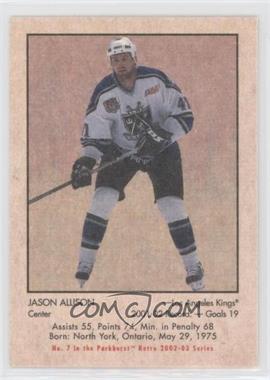 2002-03 In the Game Parkhurst Retro - [Base] #7 - Jason Allison