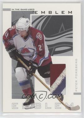 2002-03 In the Game-Used - Emblem #E-3 - Peter Forsberg /9