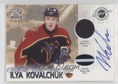 2002-03 Pacific - Authentic Game-Worn Jerseys #1.2 - Ilya Kovalchuk