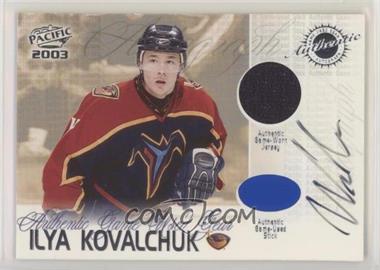 2002-03 Pacific - Authentic Game-Worn Jerseys #1.2 - Ilya Kovalchuk