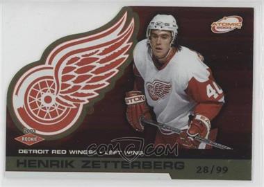 2002-03 Pacific Atomic - [Base] - Gold #107 - Henrik Zetterberg /99