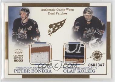 2002-03 Pacific Crown Royale - Authentic Game-Worn Dual Patches #23 - Peter Bondra, Olaf Kolzig /347