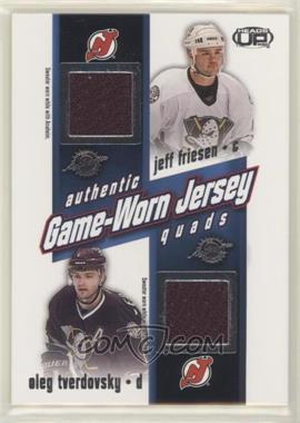 2002-03 Pacific Heads Up - Game-Worn Jersey Quads #1 - Jeff Friesen, Adam Deadmarsh, Oleg Tverdovsky, Jason Allison