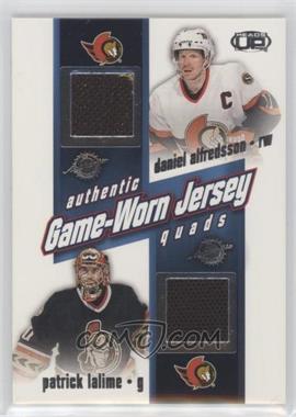 2002-03 Pacific Heads Up - Game-Worn Jersey Quads #19 - Daniel Alfredsson, Patrick Lalime, Martin Havlat, Marian Hossa