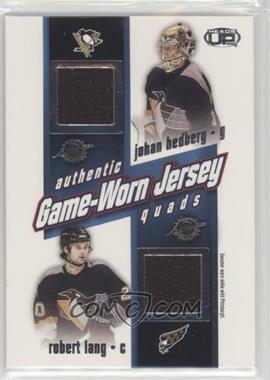 2002-03 Pacific Heads Up - Game-Worn Jersey Quads #22 - Johan Hedberg, Robert Lang, Toby Petersen, Kris Beech