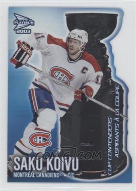 2002-03 Pacific Prism Platinum McDonald's - Cup Contenders #4 - Saku Koivu