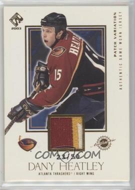 2002-03 Pacific Private Stock Reserve - [Base] - Game-Worn Jerseys Patches #102 - Dany Heatley /50