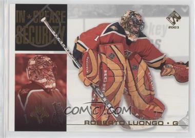 2002-03 Pacific Private Stock Reserve - In Crease Security #10 - Roberto Luongo