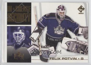 2002-03 Pacific Private Stock Reserve - In Crease Security #11 - Felix Potvin