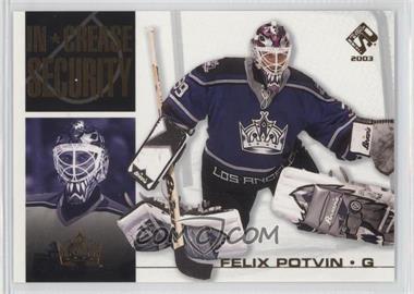 2002-03 Pacific Private Stock Reserve - In Crease Security #11 - Felix Potvin