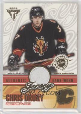 2002-03 Pacific Private Stock Titanium - Authentic Game-Worn Jerseys - Patch #11 - Chris Drury /250