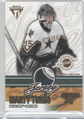 2002-03 Pacific Private Stock Titanium - Authentic Game-Worn Jerseys - Patch #22 - Marty Turco /210