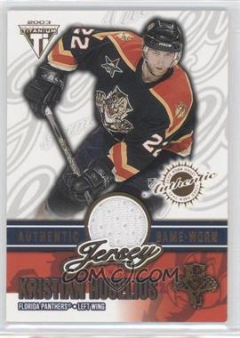 2002-03 Pacific Private Stock Titanium - Authentic Game-Worn Jerseys #32 - Kristian Huselius /1305