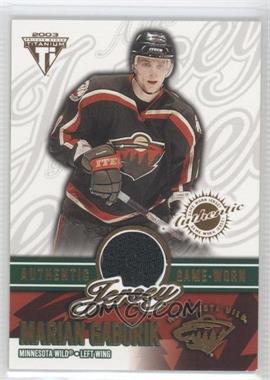 2002-03 Pacific Private Stock Titanium - Authentic Game-Worn Jerseys #34 - Marian Gaborik /342