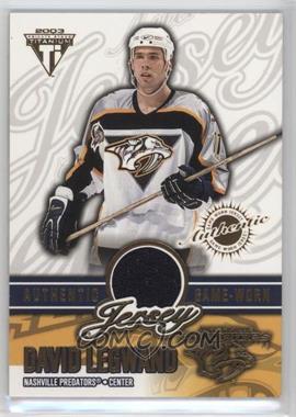 2002-03 Pacific Private Stock Titanium - Authentic Game-Worn Jerseys #37 - David Legwand /857