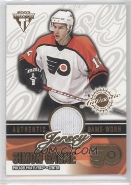 2002-03 Pacific Private Stock Titanium - Authentic Game-Worn Jerseys #49 - Simon Gagne /1028