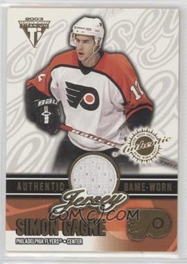 2002-03 Pacific Private Stock Titanium - Authentic Game-Worn Jerseys #49 - Simon Gagne /1028