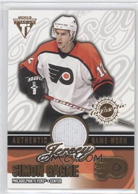 2002-03 Pacific Private Stock Titanium - Authentic Game-Worn Jerseys #49 - Simon Gagne /1028