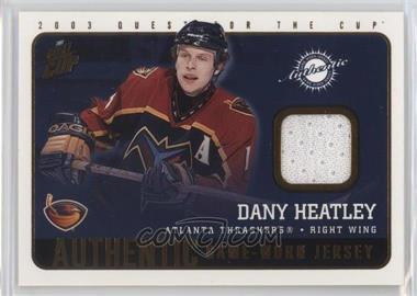 2002-03 Pacific Quest for the Cup - Authentic Game-Worn Jerseys #1 - Dany Heatley