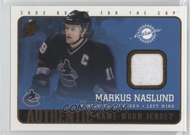 2002-03 Pacific Quest for the Cup - Authentic Game-Worn Jerseys #23 - Markus Naslund