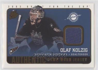 2002-03 Pacific Quest for the Cup - Authentic Game-Worn Jerseys #25 - Olaf Kolzig