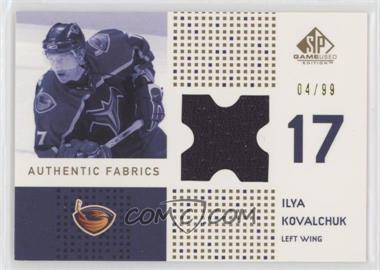 2002-03 SP Game Used - Authentic Fabrics - Gold #AF-KK - Ilya Kovalchuk /99