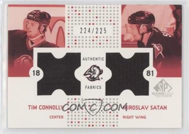 2002-03 SP Game Used - Authentic Fabrics Combos #CF-CS - Tim Connolly, Miroslav Satan /225