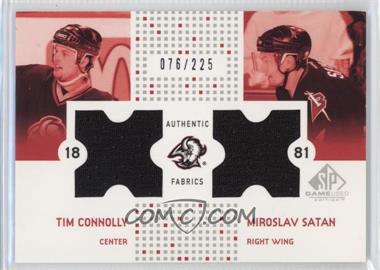 2002-03 SP Game Used - Authentic Fabrics Combos #CF-CS - Tim Connolly, Miroslav Satan /225