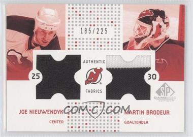 2002-03 SP Game Used - Authentic Fabrics Combos #CF-NB - Joe Nieuwendyk, Martin Brodeur /225