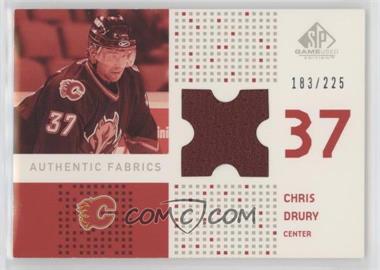 2002-03 SP Game Used - Authentic Fabrics #AF-DR - Chris Drury /225 [EX to NM]