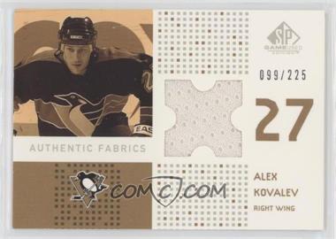 2002-03 SP Game Used - Authentic Fabrics #AF-KO - Alex Kovalev /225