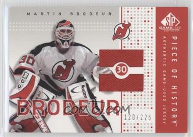 2002-03 SP Game Used - Piece of History #PH-MB - Martin Brodeur /225
