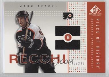 2002-03 SP Game Used - Piece of History #PH-MR - Mark Recchi /225