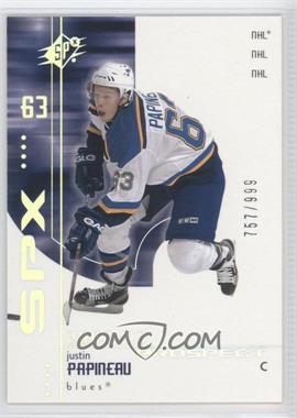 2002-03 SPx - [Base] #122 - Justin Papineau /999