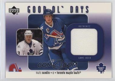 2002-03 Upper Deck - Good Ol' Days #GO-MS - Mats Sundin