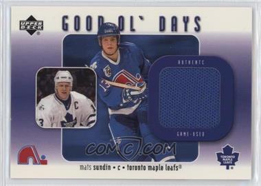 2002-03 Upper Deck - Good Ol' Days #GO-MS - Mats Sundin