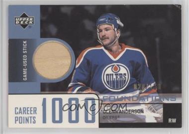 2002-03 Upper Deck Foundations - 1000 Point Club Materials - Sticks #AN - Glenn Anderson /150 [Good to VG‑EX]