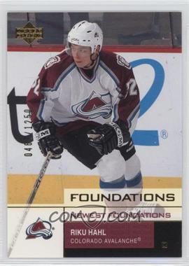 2002-03 Upper Deck Foundations - [Base] #126 - Riku Hahl /1250