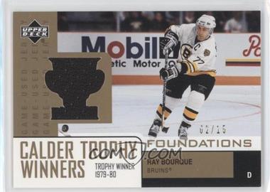 2002-03 Upper Deck Foundations - Calder Trophy Winners Jerseys - Gold #T-RB - Ray Bourque /15