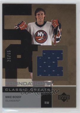 2002-03 Upper Deck Foundations - Classic Greats Jerseys - Silver #G-MB - Mike Bossy /95