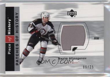 2002-03 Upper Deck Piece Of History - Patches of History #PH-MA - Maxim Afinogenov /25