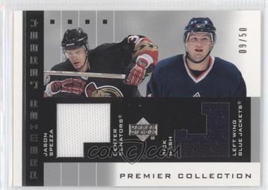 2002-03 Upper Deck Premier Collection - Premier Dual Jerseys - Silver #J-R - Rick Nash, Jason Spezza /50