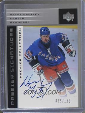 2002-03 Upper Deck Premier Collection - Signatures - Silver #S-WG - Wayne Gretzky /125