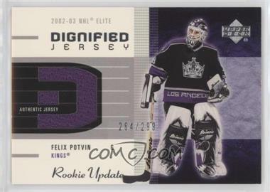 2002-03 Upper Deck Rookie Update - Dignified Jersey #D-FP - Felix Potvin /299