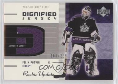 2002-03 Upper Deck Rookie Update - Dignified Jersey #D-FP - Felix Potvin /299