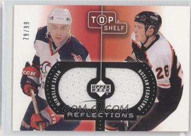 2002-03 Upper Deck Top Shelf - Reflections Dual Jerseys #R-SF - Miroslav Satan, Ruslan Fedotenko /99