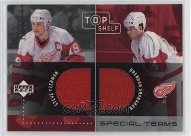 2002-03 Upper Deck Top Shelf - Special Teams Dual Jerseys #ST-YS - Steve Yzerman, Brendan Shanahan /99