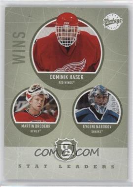 2002-03 Upper Deck Vintage - [Base] #316 - Dominik Hasek, Evgeni Nabokov, Martin Brodeur