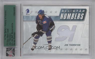 2003-04 In the Game Be A Player Memorabilia - All-Star Numbers #ASN-10 - Joe Thornton /20 [Buyback]